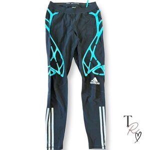 Adidas NWT Women’s Adizero Supernova Running Tights in Black  &Turquoise Size M
